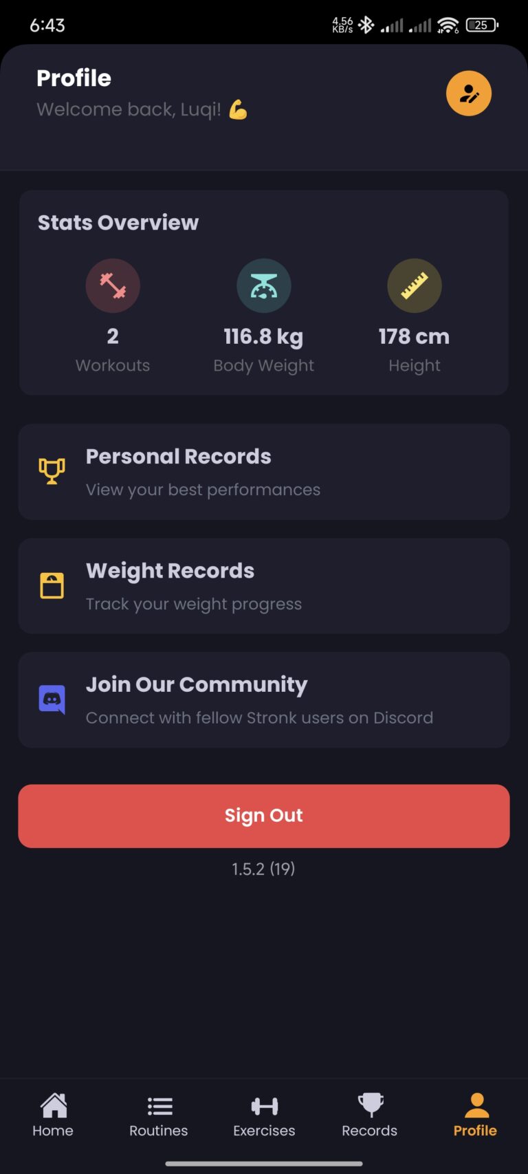 PROFILE SCREEN